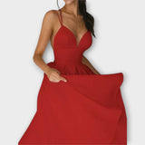 Ailana - Women's Dress with Deep V-Neck