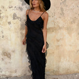 Elegant Ruffled Long Dress for Special Occasions