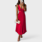Nadia - Summer Dress with Back Cut-Out and Pleated Detail