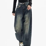 Washed Effect Vintage Baggy Boyfriend Jeans