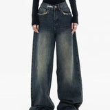 Washed Effect Vintage Baggy Boyfriend Jeans