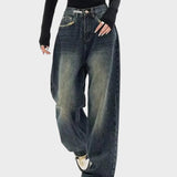 Washed Effect Vintage Baggy Boyfriend Jeans