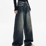 Washed Effect Vintage Baggy Boyfriend Jeans