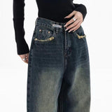 Washed Effect Vintage Baggy Boyfriend Jeans
