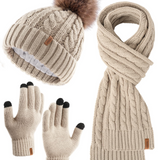 Chic Winter Hat, Scarf, and Gloves Ensemble