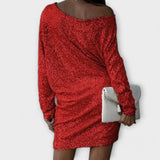 Party Dress with Sequins and Contrast