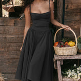 Elegant Corset Dress with Adjustable Straps and Fitted Bodice