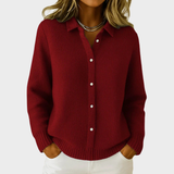 Tayla | Textured knitted coat with buttons