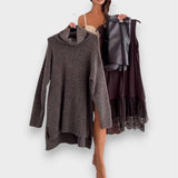 Luna | Two-Piece Leisure Set with Lace Roll Neck Sweater