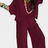 Veronika - Relaxed set with wide trousers and a flowing blouse