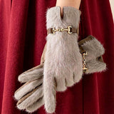 Siberian Aurora | Faux Fur Gloves