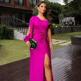 Satin One-Shoulder Dress in Elegant Valeria Style