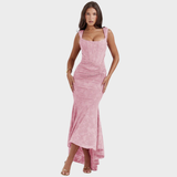 Floral Print Maxi Dress with Flowing Silhouette and Sleeveless Design