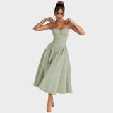 Elegant Corset Dress with Adjustable Straps and Fitted Bodice