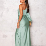 Satin One-Shoulder Dress in Elegant Valeria Style