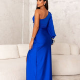 Satin One-Shoulder Dress in Elegant Valeria Style