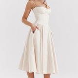 Elegant Corset Dress with Adjustable Straps and Fitted Bodice