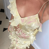 Airborne Yellow Floral Maxi Dress With Ruffles