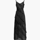 Elegant Ruffled Long Dress for Special Occasions