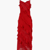 Elegant Ruffled Long Dress for Special Occasions