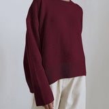 Oversized Crewneck Knit Sweater