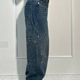 Balloon carpenter shiny denim jeans