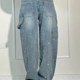 Balloon carpenter shiny denim jeans