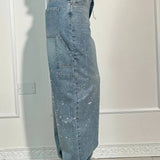 Balloon carpenter shiny denim jeans