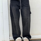 Balloon carpenter shiny denim jeans