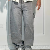 Balloon carpenter shiny denim jeans