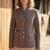 Chloe Fitted Blazer | Stand Collar Button-Front Tailored Jacket