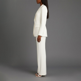 Isabella Tailored Fit Blazer Wide Leg Trousers Two-Piece Set | Solid Button Front Women’s Suit Set