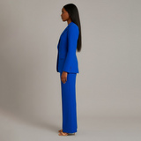 Isabella Tailored Fit Blazer Wide Leg Trousers Two-Piece Set | Solid Button Front Women’s Suit Set
