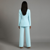 Isabella Tailored Fit Blazer Wide Leg Trousers Two-Piece Set | Solid Button Front Women’s Suit Set
