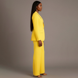 Isabella Tailored Fit Blazer Wide Leg Trousers Two-Piece Set | Solid Button Front Women’s Suit Set