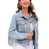 Denim Jacket with Fringe Detail
