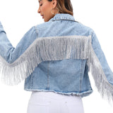 Denim Jacket with Fringe Detail