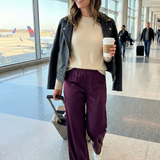 Satin Wide-Leg Airport Trousers