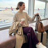 Satin Wide-Leg Airport Trousers