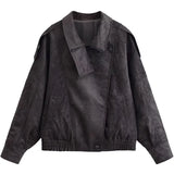 Faux Suede Bomber Jacket with Modern Utility Fit