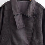 Faux Suede Bomber Jacket with Modern Utility Fit