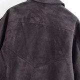 Faux Suede Bomber Jacket with Modern Utility Fit