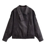 Faux Suede Bomber Jacket with Modern Utility Fit