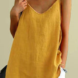 Jannat Top | Spaghetti Strap Summer Linen Top