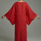 Women's Kimono Midi Dress – Relaxed Fit with Tie Waist & Flowing Sleeves