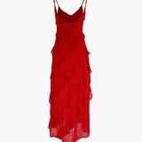 Elegant Ruffled Long Dress for Special Occasions