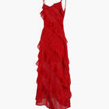 Elegant Ruffled Long Dress for Special Occasions