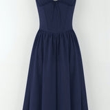 Emma Elegant Midi Plunge Dress