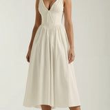 Emma Elegant Midi Plunge Dress