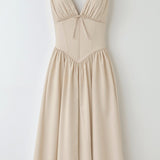 Emma Elegant Midi Plunge Dress